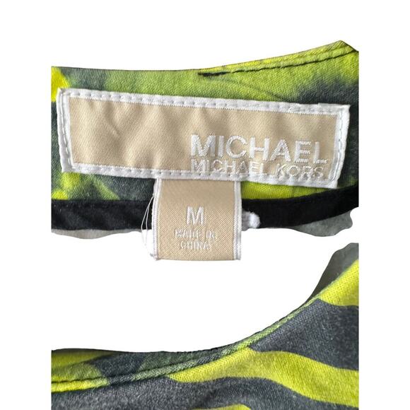 Michael Michael Kors Women’s Floral Stripe Blouse - Size M - Short Sleeve Top - Picture 5 of 5